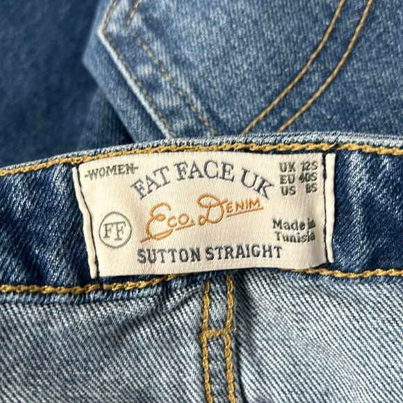 Fat Face Uk Sutton Straight Jeans Medium Wash Button Fly -Size 12S - Picture 7 of 11